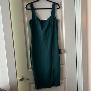 Lulus Baby, You’re The One sleeveless green bodycon cocktail dress